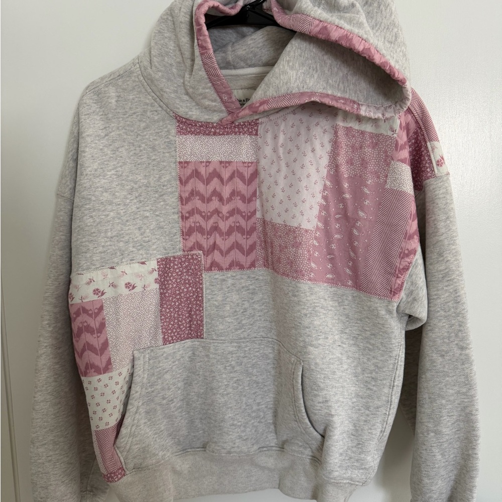 Abercrombie & Fitch Pink and Gray Soft Hoodie